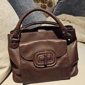 Elie Tahari Dark Brown Leather Satchel